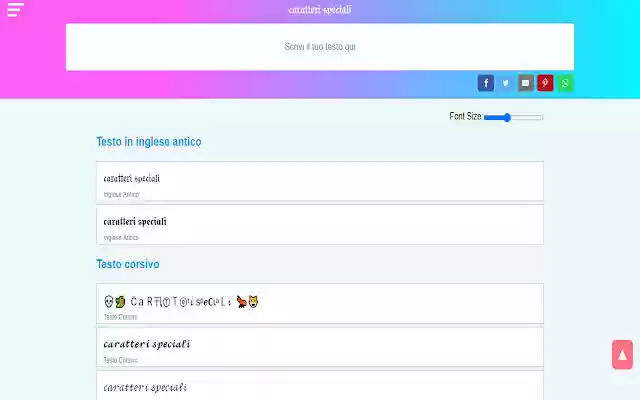 caratteri speciali 彡 {copia e incolla} from Chrome web store to be run with OffiDocs Chromium online caratteri speciali 彡 {copia e incolla} from Chrome web store to be run with OffiDocs Chromium online